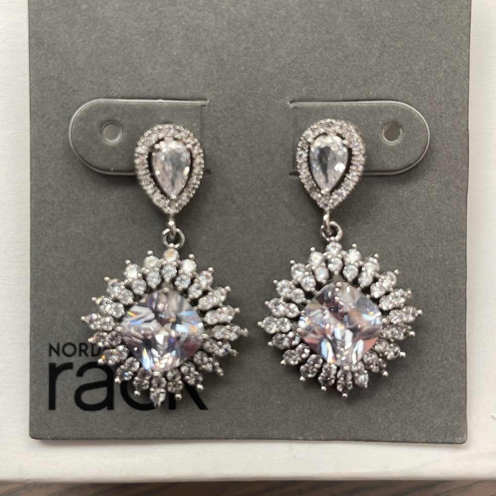NEW in box nickel free cubic zirconia drop earrings. Classy and elegant!